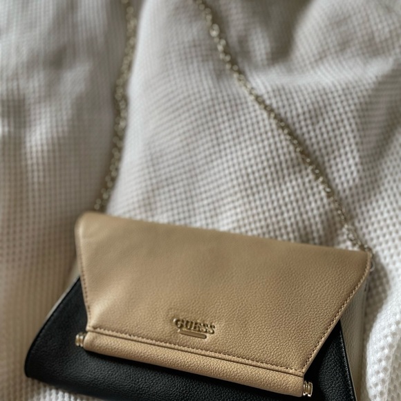 GUESS Two-Tone Black and Tan Clutch - Picture 2 of 4